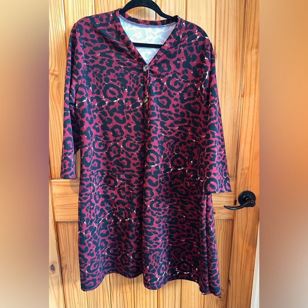 Leopard Print Button-Up Top